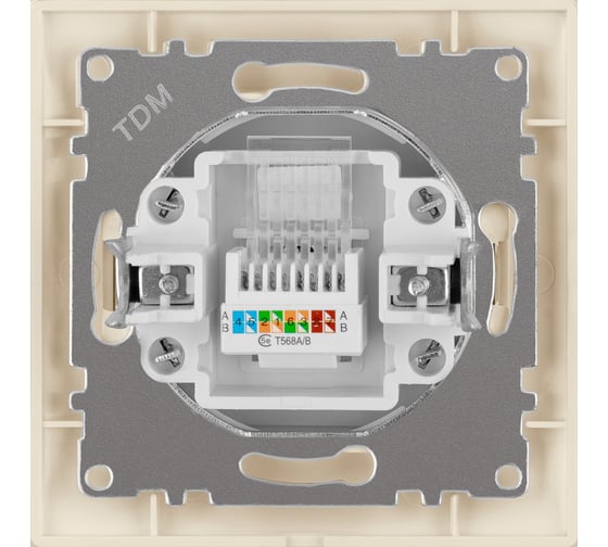 Компьютерная розетка, слоновая кость RJ45 TDM ELECTRIC Лама SQ1815-0116