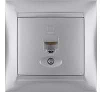 Розетка компьютерная RJ45 TDM ELECTRIC серебристый металлик, серия "Лама" SQ1815-0216