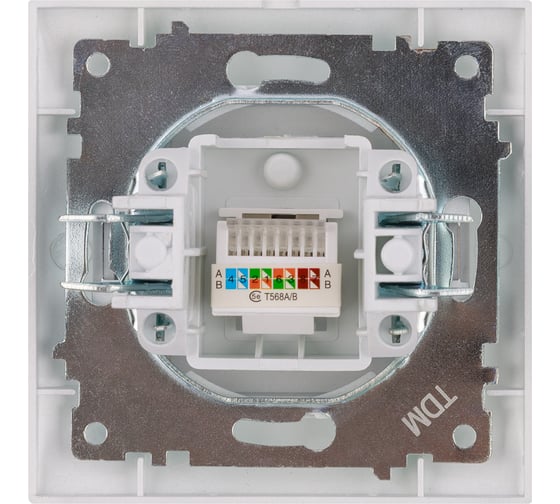 Компьютерная розетка, серебристый металлик RJ45 TDM ELECTRIC Лама SQ1815-0216