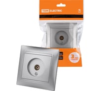 Телевизионная простая розетка, мама, серебристый металлик, 0-2400 МГц TDM ELECTRIC Лама SQ1815-0217