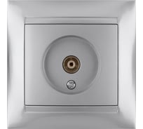 Розетка TV простая (0-2400МГц, "мама") TDM ELECTRIC серебристый металлик, серия "Лама" SQ1815-0217