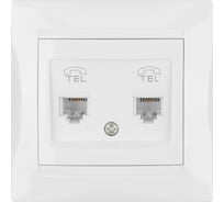 Двойная телефонная розетка, белая RJ11 TDM ELECTRIC Лама SQ1815-0018
