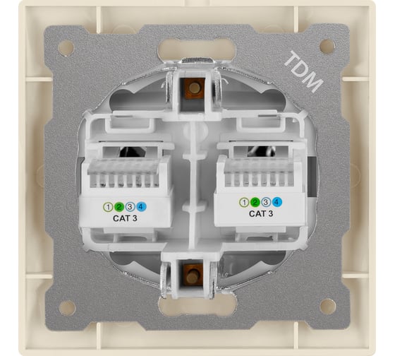 Двойная телефонная розетка, слоновая кость RJ11 TDM Лама SQ1815-0118