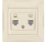Розетка телефонная RJ11 + компьютерная RJ45, слоновая кость TDM ELECTRIC Лама SQ1815-0119 1