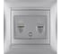 Розетка телефонная RJ11 + компьютерная RJ45 TDM ELECTRIC серебристый металлик, серия "Лама" SQ1815-0219 1