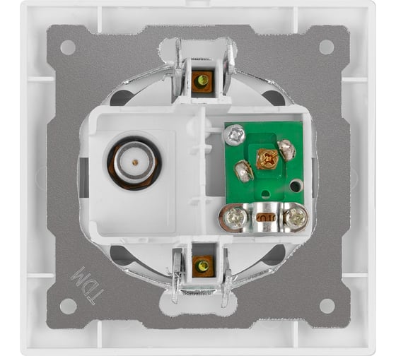Розетка TV мама + SAT F-разъем, белая 0-2400МГц TDM Лама SQ1815-0020