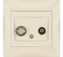 Розетка TV мама + SAT F-разъем, слоновая кость 0-2400МГц TDM ELECTRIC Лама SQ1815-0120
