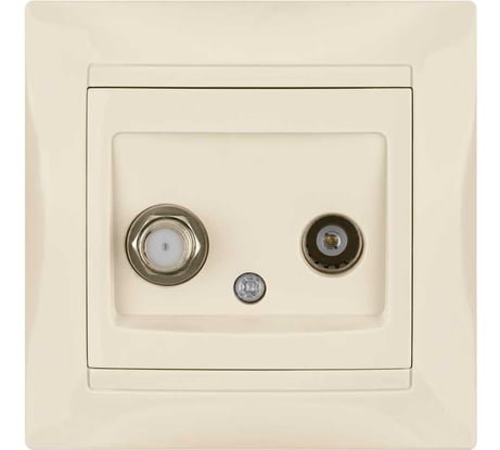 Розетка TV мама + SAT F-разъем, слоновая кость 0-2400МГц TDM ELECTRIC Лама SQ1815-0120