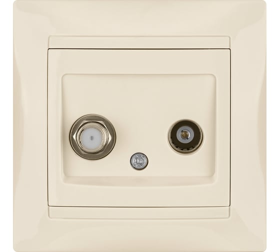 Розетка TV мама + SAT F-разъем, слоновая кость 0-2400МГц TDM ELECTRIC Лама SQ1815-0120