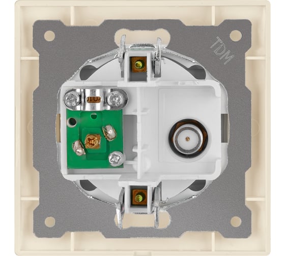 Розетка TV мама + SAT F-разъем, слоновая кость 0-2400МГц TDM ELECTRIC Лама SQ1815-0120