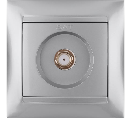 Розетка SAT F-разъем, серебристый металлик 0-2400МГц TDM ELECTRIC Лама SQ1815-0221