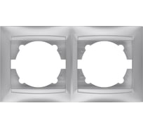 Рамка 2-х постовая горизонтальная TDM ELECTRIC серебристый металлик, серия"Лама" SQ1815-0230