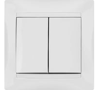 Двухклавишный выключатель TDM ELECTRIC белый Лама SQ1815-0002