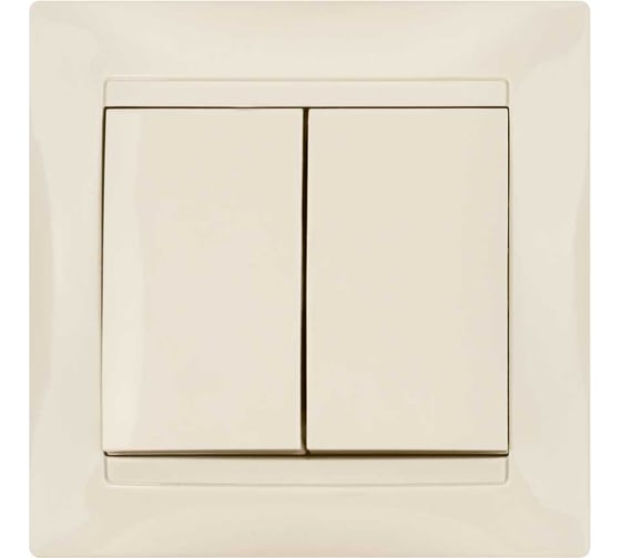 Двухклавишный выключатель TDM слоновая кость Лама SQ1815-0102 1