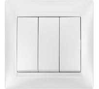 Трехклавишный выключатель TDM ELECTRIC белый Лама SQ1815-0003