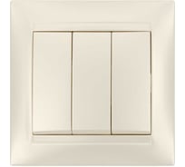 Трехклавишный выключатель TDM 10А слоновая кость Лама SQ1815-0103