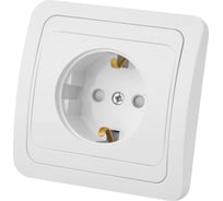 Розетка c защитными шторками, белая 2П+З 16А TDM ELECTRIC Валдай SQ1804-0028