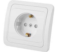 Розетка c защитными шторками, белая 2П+З 16А TDM ELECTRIC Валдай SQ1804-0024