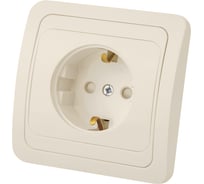 Розетка слоновая кость, с защитными шторками с заземлением 16А серия "Валдай" TDM ELECTRIC SQ1804-0124