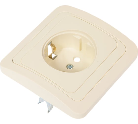 Розетка c защитными шторками, слоновая кость 2П+З 16А TDM ELECTRIC Валдай SQ1804-0124