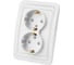 Двойная розетка c защитными шторками, белая 2П+З 16А TDM ELECTRIC Валдай SQ1804-0030 1