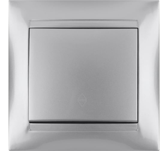 Выключатель на 2 направления 1 клавишный, серебристый металлик TDM ELECTRIC 10А серия"Лама" SQ1815-0206 1