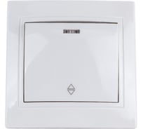 Проходной выключатель TDM ELECTRIC Таймыр белый одноклавишный с подсветкой SQ1814-0008