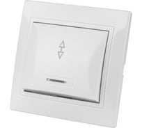 Проходной выключатель TDM ELECTRIC Таймыр белый одноклавишный с подсветкой SQ1814-0008