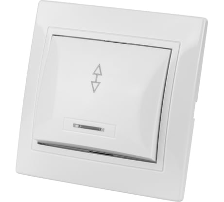 Проходной выключатель TDM ELECTRIC Таймыр белый одноклавишный с подсветкой SQ1814-0008