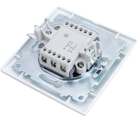 Проходной выключатель TDM ELECTRIC Лама белый двухклавишный SQ1815-0007
