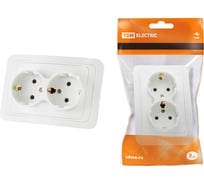 Двойная розетка, белая 2П+З 16А TDM ELECTRIC Валдай SQ1804-0010