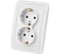 Двойная розетка, белая 2П+З 16А TDM ELECTRIC Валдай SQ1804-0010 1