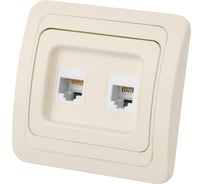 Розетка компьютерная RJ-45 + TФ (RJ-11) слоновая кость серия "Валдай" TDM ELECTRIC SQ1804-0115