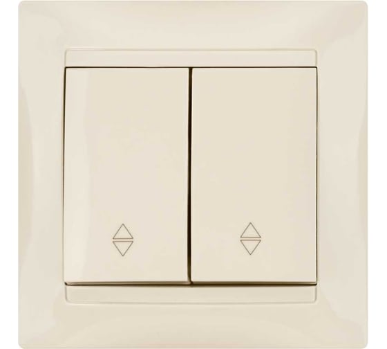 Проходной выключатель TDM ELECTRIC Лама слоновая кость двухклавишный SQ1815-0107 1