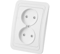 Двойная розетка c защитными шторками, белая 2П 10А TDM ELECTRIC Валдай SQ1804-0025