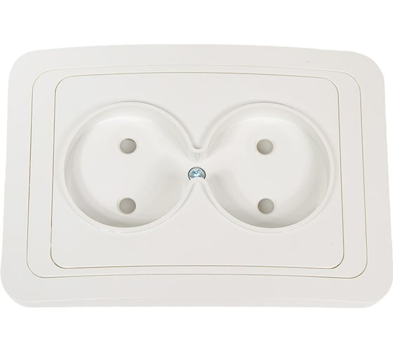 Двойная розетка c защитными шторками, белая 2П 10А TDM ELECTRIC Валдай SQ1804-0025