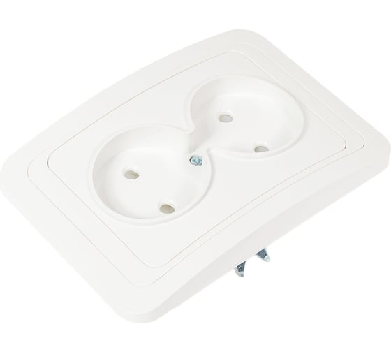 Двойная розетка c защитными шторками, белая 2П 10А TDM ELECTRIC Валдай SQ1804-0025