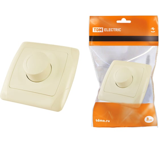 Светорегулятор, слоновая кость RL 600 Вт TDM Онега SQ1805-0038 1