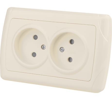 Розетка 10А 250В с защитными шторками слоновая кость "Онега" TDM ELECTRIC SQ1805-0041
