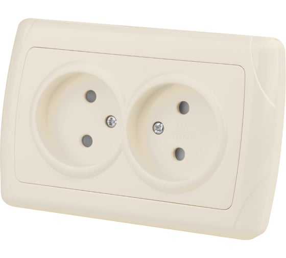 Розетка 10А 250В с защитными шторками слоновая кость "Онега" TDM ELECTRIC SQ1805-0041