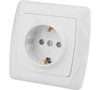 Розетка с защитными шторками, белая 2П+З 16А 250В TDM ELECTRIC Онега SQ1805-0011