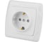Розетка с защитными шторками, белая 2П+З 16А 250В TDM ELECTRIC Онега SQ1805-0011 1