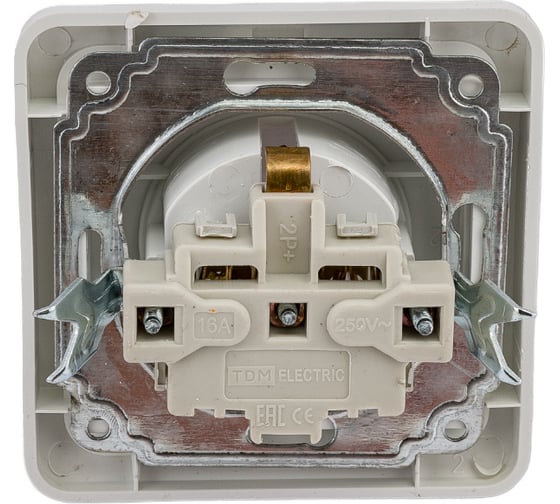 Розетка, белая 2П+З 16А TDM ELECTRIC Валдай SQ1804-0008