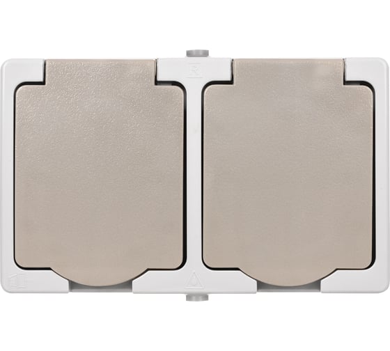 Двойная розетка горизонтальная открытой установки 2П+3 IP54 16А TDM ELECTRIC Вуокса SQ1803-0008