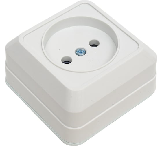 Розетка TDM ELECTRIC 2П открытой установки IP20 10А, белая серия "Ладога" SQ1801-0013