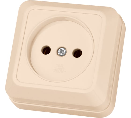 Розетка открытой установки 2П IP20 10А, слоновая кость TDM ELECTRIC Ладога SQ1801-0014