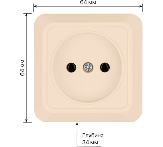 Розетка открытой установки 2П IP20 10А, слоновая кость TDM ELECTRIC Ладога SQ1801-0014