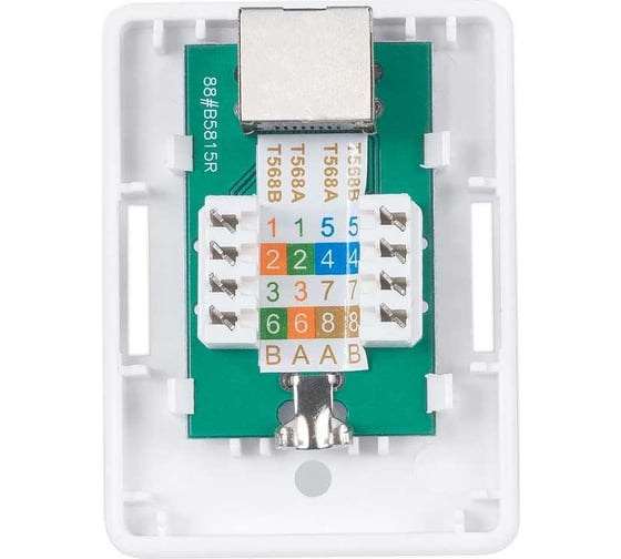 Компьютерная розетка Cabeus RJ-45(8P8C), категория 6, экранированная, одинарная, внешняя, Dual IDC WS-8P8C-Cat.6-SH-1
