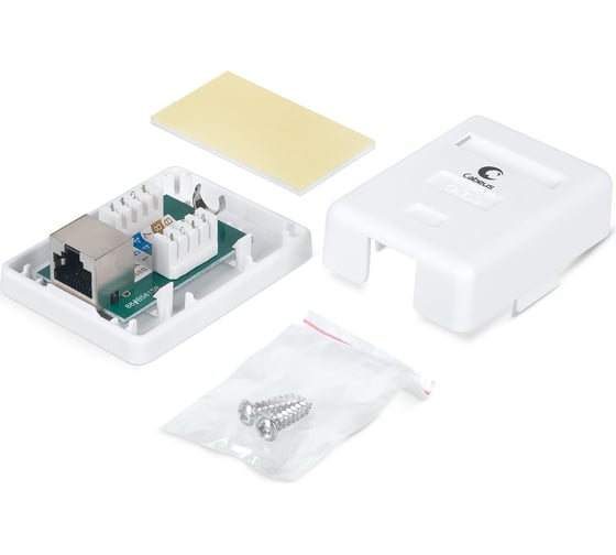 Компьютерная розетка Cabeus RJ-45(8P8C), категория 5e, экранированная, одинарная, внешняя, Dual IDC WS-8P8C-Cat.5e-SH-1