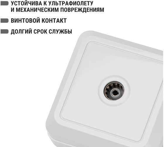 Розетка TDM ELECTRIC TВ простая (0-2400 Гц, мама) открытой установки, IP20 белая Ладога SQ1801-0025